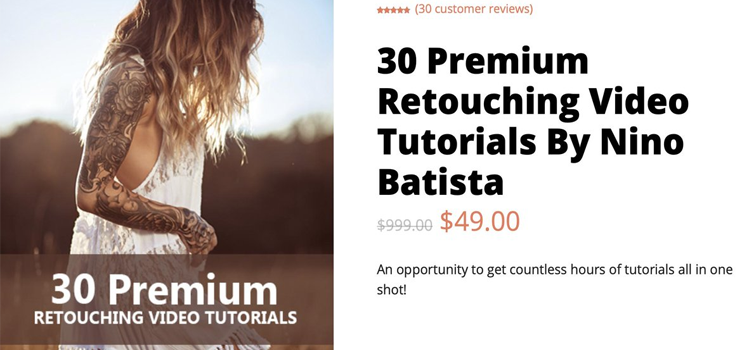 30 Premium Retouching Video Tutorials
